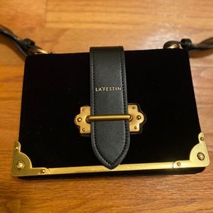 La’festin black velvet bag